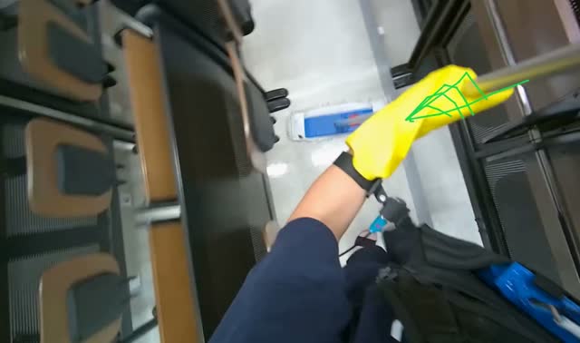 Mopping classroom floor: egocentric robotics sample