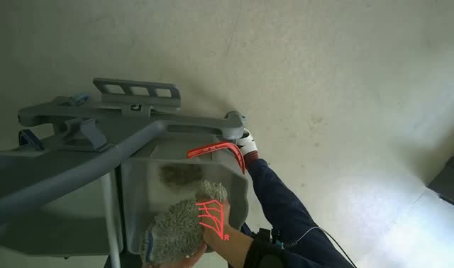 Preparing mopping equipment: egocentric robotics sample