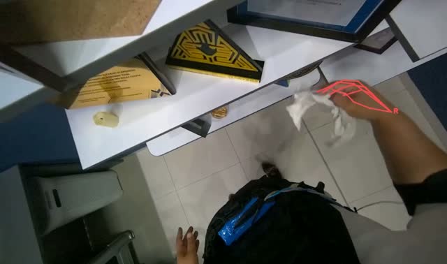 Wiping display shelves: egocentric robotics sample