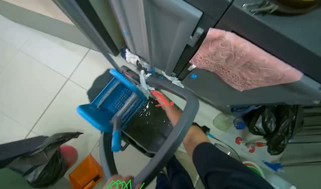 Cleaning mop and bucket: egocentric robotics sample