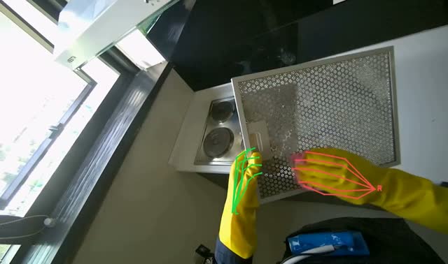 Cleaning range hood filters and grates: egocentric robotics sample