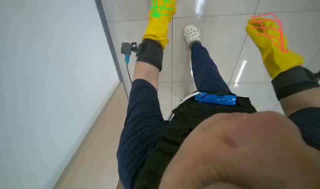 Cleaning floor with mop: egocentric robotics sample