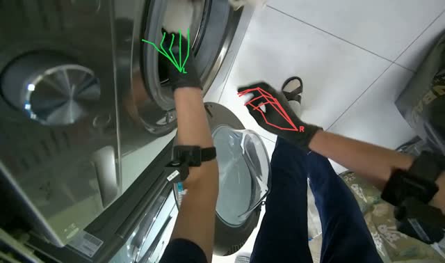 Loading and starting washing machine: egocentric robotics sample