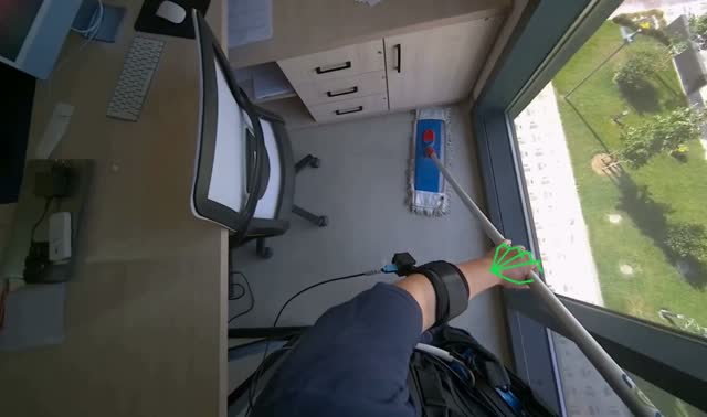 Mopping office floor: egocentric robotics sample