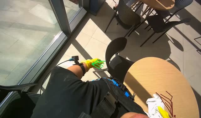 Cleaning various surfaces: egocentric robotics sample