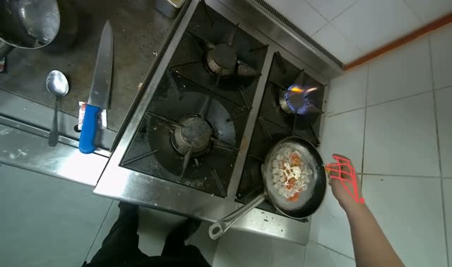 Cooking dumplings with sauce and vegetables: egocentric robotics sample
