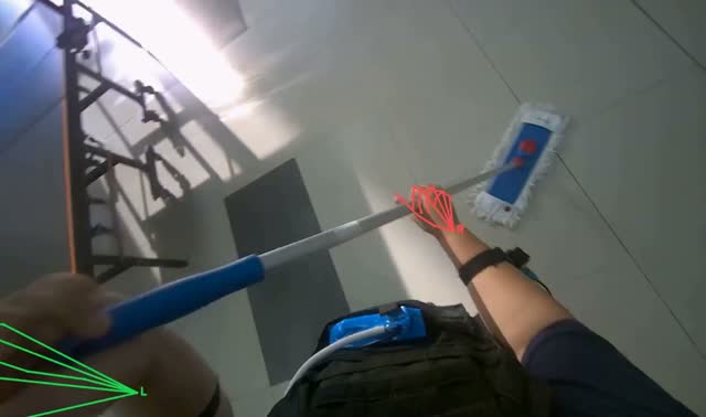 Mopping office floor: egocentric robotics sample