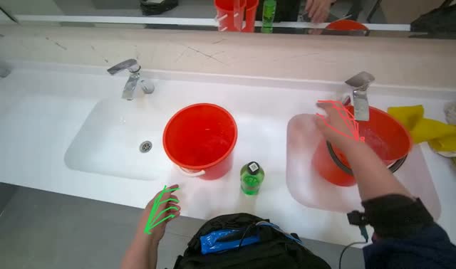 Preparing cleaning cart: egocentric robotics sample