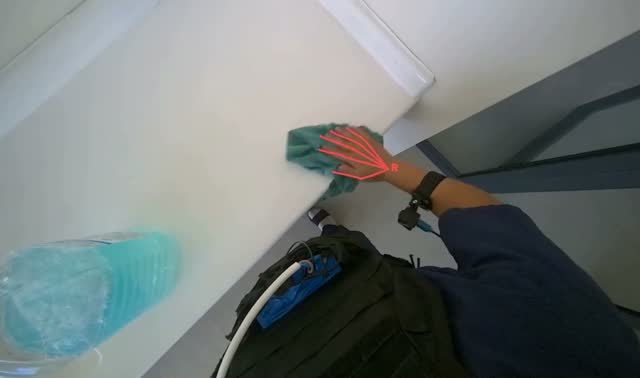 Wiping kitchen counter and sinks: egocentric robotics sample