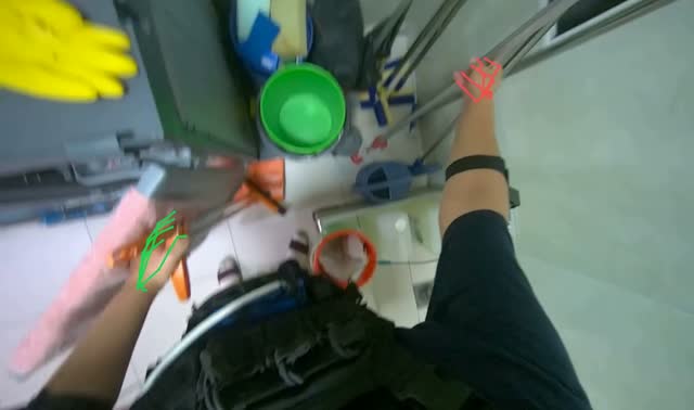 Preparing cleaning supplies: egocentric robotics sample
