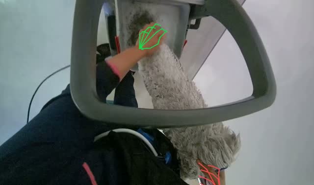 Washing cleaning cloth in bucket: egocentric robotics sample