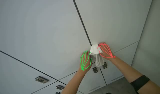 Wiping lockers in changing room: egocentric robotics sample