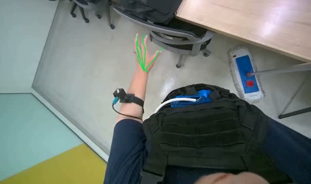 Mopping office floor: egocentric robotics sample