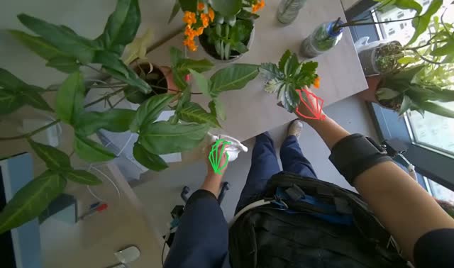 Caring for plants and wiping desk surfaces: egocentric robotics sample