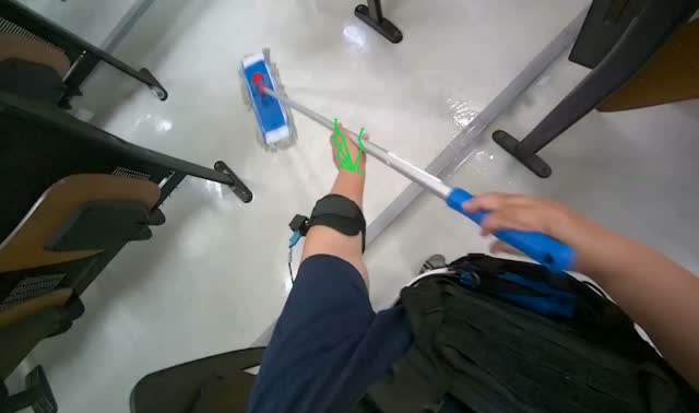 Mopping classroom floor: egocentric robotics sample