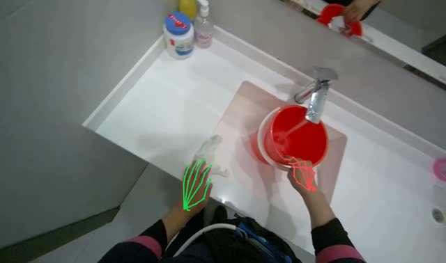 Cleaning sink area: egocentric robotics sample