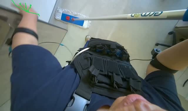Mopping office floor: egocentric robotics sample