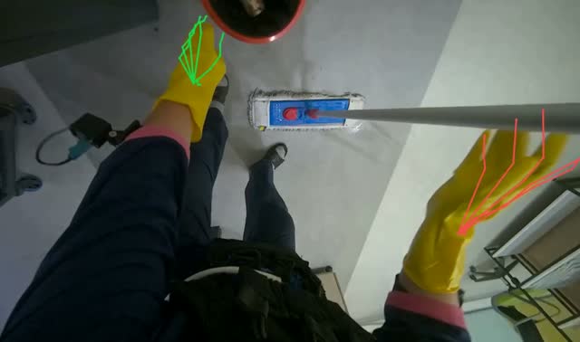 Collecting trash from floor: egocentric robotics sample