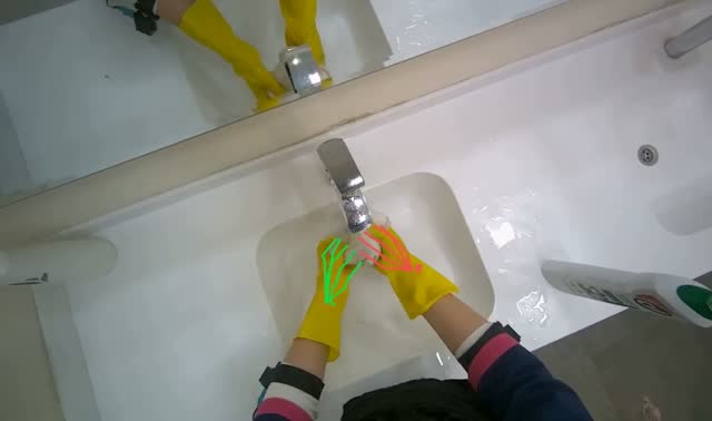 Cleaning sink and faucet: egocentric robotics sample