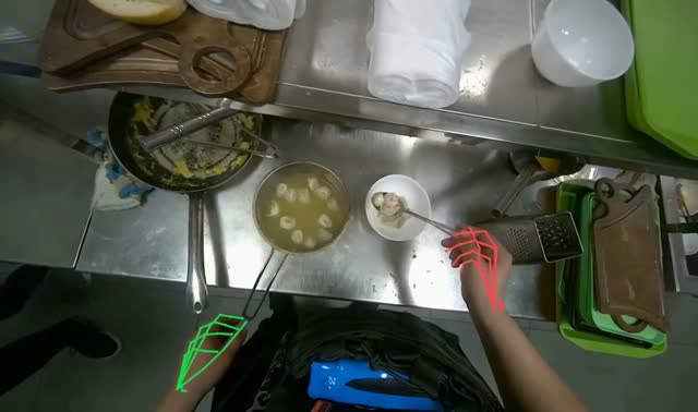 Preparing dumplings for serving: egocentric robotics sample