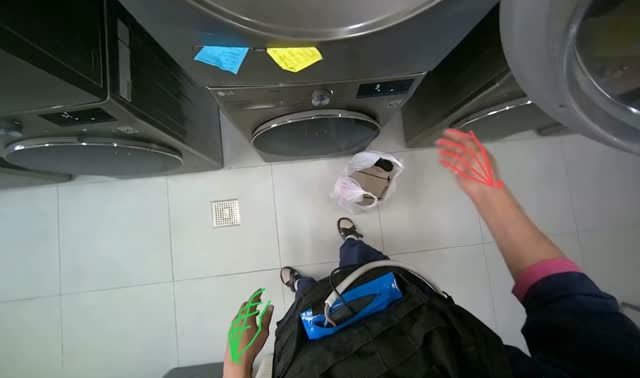 Operating laundry machines: egocentric robotics sample