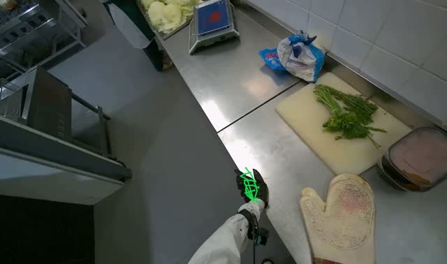 Wiping kitchen counter: egocentric robotics sample