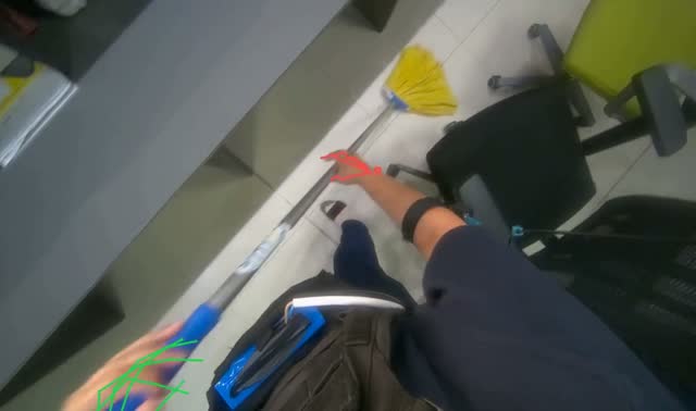 Mopping office floor: egocentric robotics sample