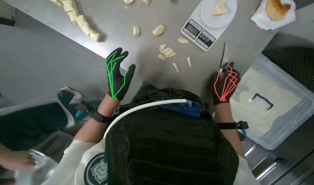 Portioning and shaping dough: egocentric robotics sample