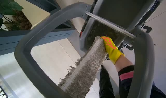 Washing mop cloth in bucket: egocentric robotics sample