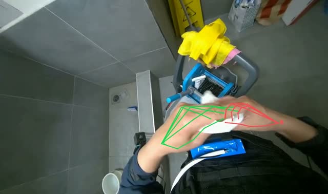 Preparing mop for cleaning: egocentric robotics sample