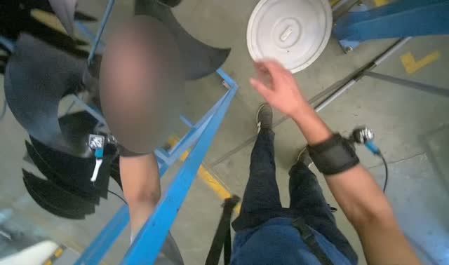 Assembling fan blades onto unit: egocentric robotics sample