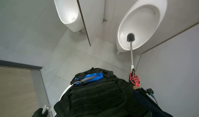 Cleaning urinals in bathroom: egocentric robotics sample