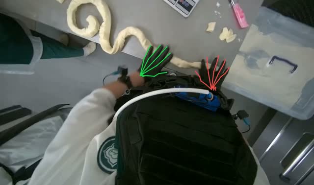 Shaping and cutting dough into portions: egocentric robotics sample