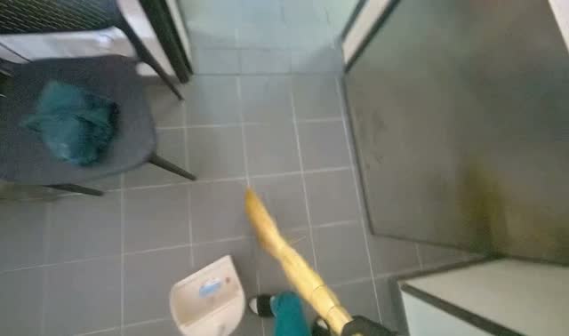 Collecting debris with dustpan: egocentric robotics sample