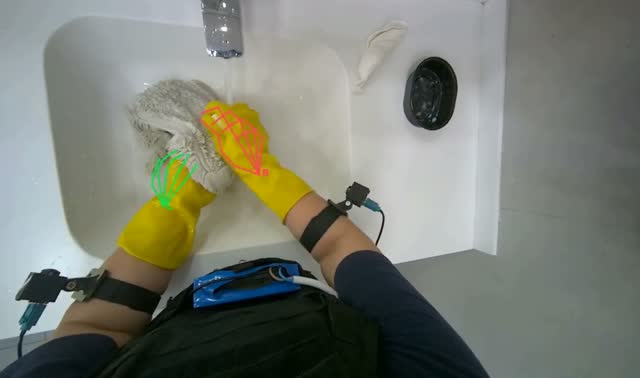 Washing mop head: egocentric robotics sample