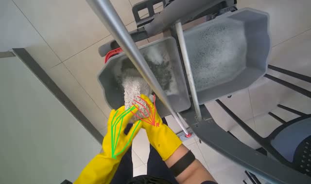 Managing cleaning equipment and items: egocentric robotics sample