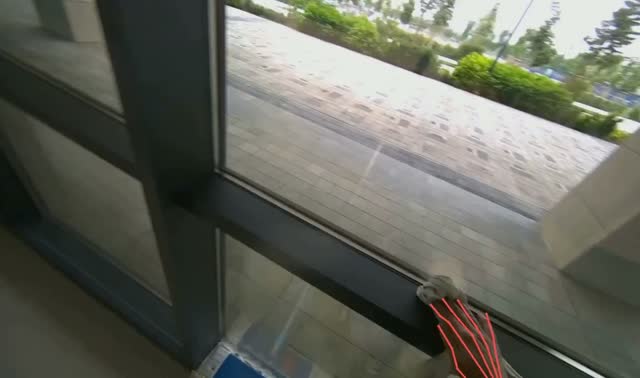 Cleaning large window frame: egocentric robotics sample