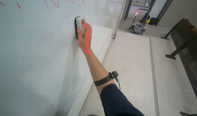 Erasing whiteboard in lecture hall: egocentric robotics sample
