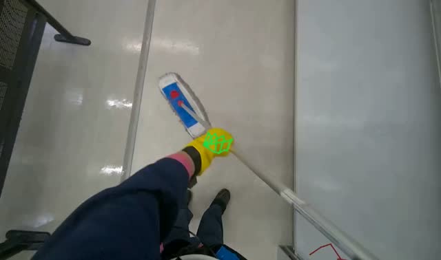 Mopping auditorium floor: egocentric robotics sample