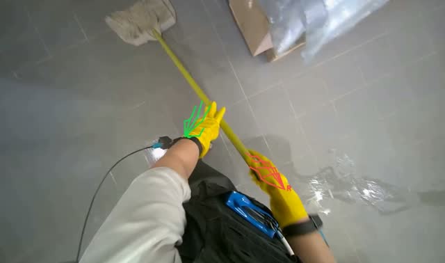 Mopping kitchen floor: egocentric robotics sample