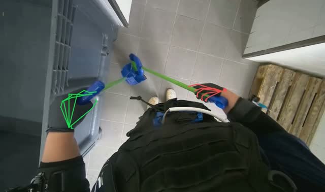 Sweeping tiled floor: egocentric robotics sample