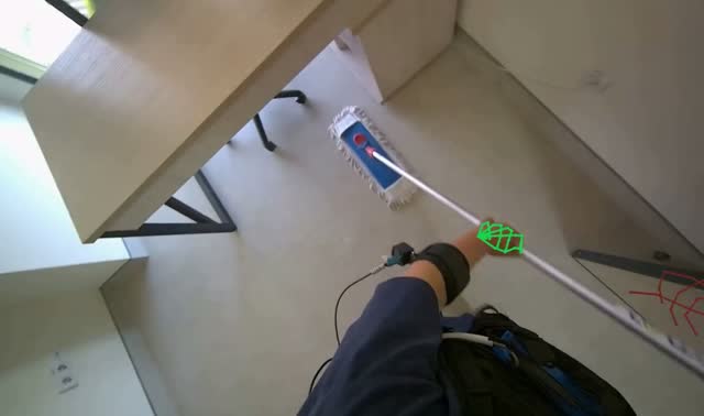 Mopping office floor: egocentric robotics sample