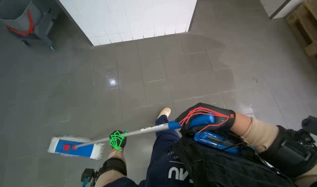 Mopping tiled floor: egocentric robotics sample