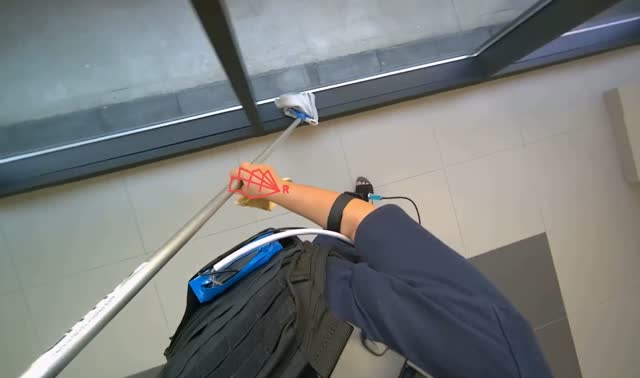 Cleaning large windows and frames: egocentric robotics sample