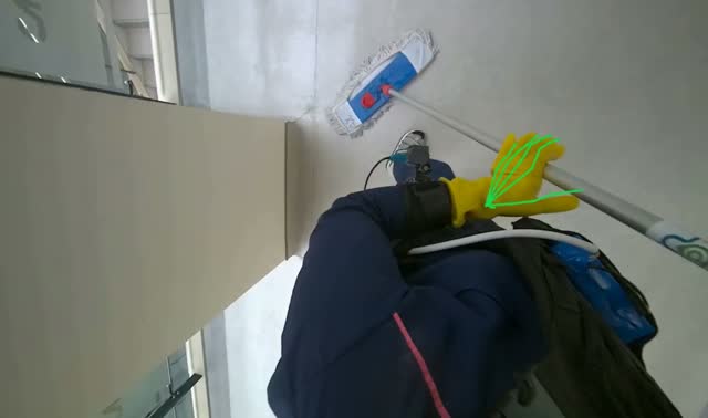Cleaning office hallway: egocentric robotics sample