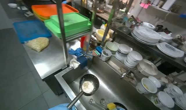Pouring water from sink into meal: egocentric robotics sample