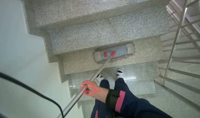 Mopping stairs: egocentric robotics sample