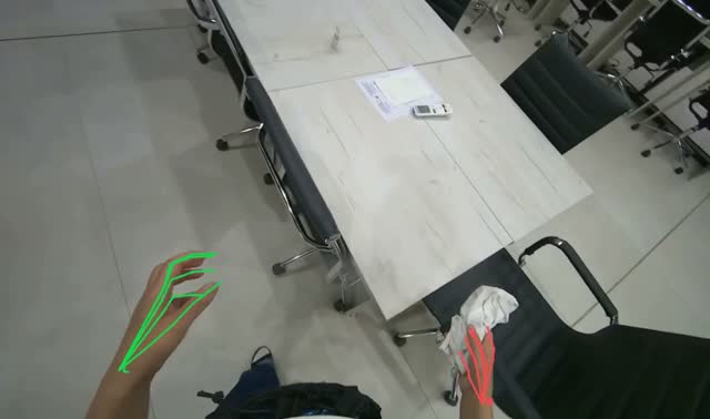 Wiping conference table surface: egocentric robotics sample