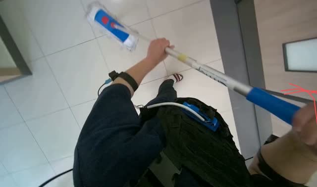Mopping tiled floor: egocentric robotics sample