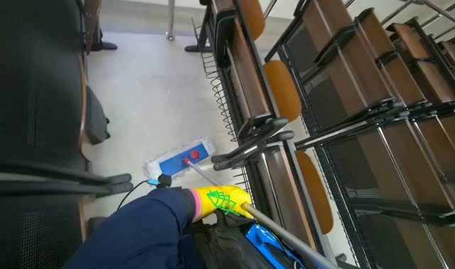 Mopping lecture hall floor: egocentric robotics sample